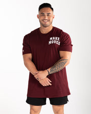 Make Moves Oversized Tee - Maroon