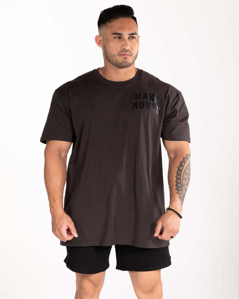 Make Moves Oversized Tee - Charcoal – MKEMVS